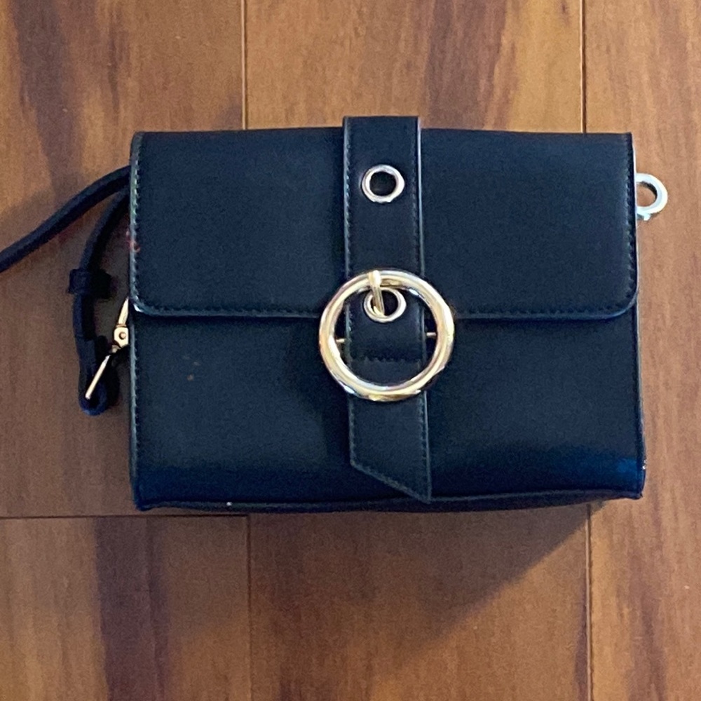 Tiny Black Shoulder Bag With Adjustable Strap - image 1